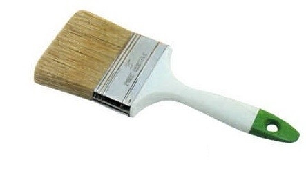 Pinceau de peinture à deux couleurs blanc-blanc cuit à la vapeur à l'aide d'une poignée en plastique laqué antidérapant