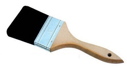 Pinceau de peinture à bristles noirs à double ébullition avec poignée en bois naturel
