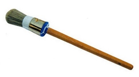 Manche en bois laqué par filament de polyester de brosse de peinture de craie de puce creuse ronde